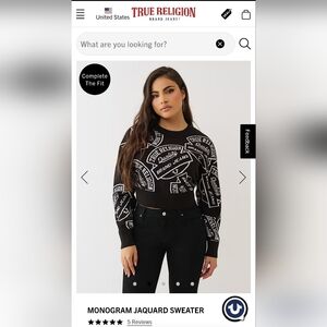 True Religion Black Women's Top